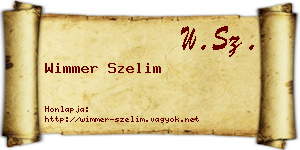 Wimmer Szelim névjegykártya